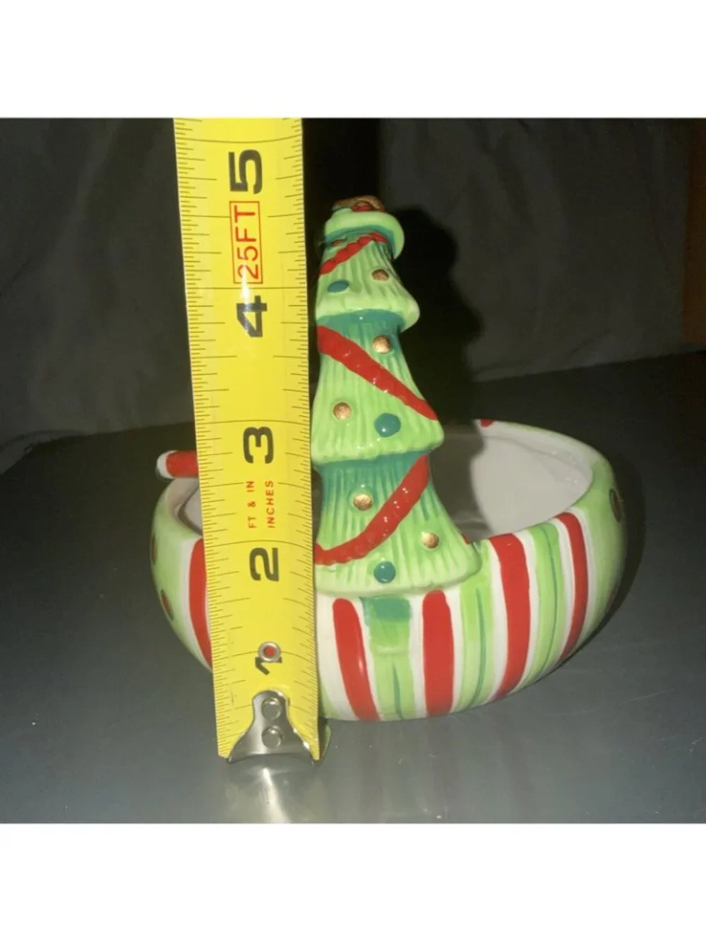Fitz And Floyd Santa Claus Merry Christmas Basket 2006 Ceramic Candy Dish Vintag